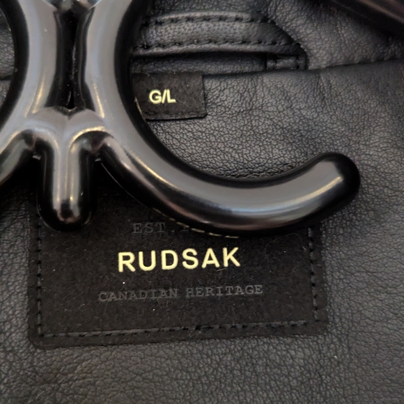 Rudsak Leather Jacket with Rabbit Fur – Size Large - Picture 12 of 12